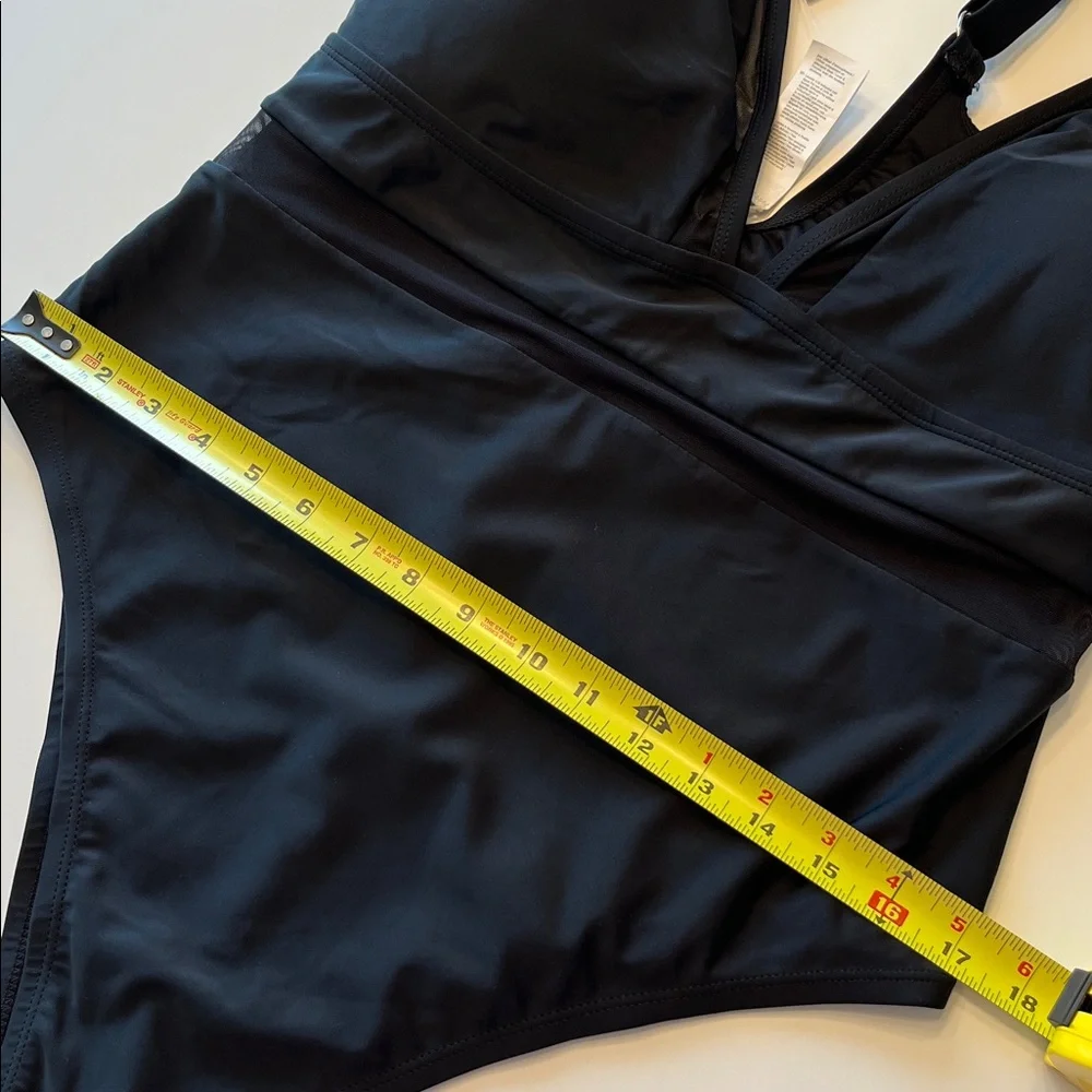 Cupshe Tummy Control Mesh Sheer V Neck Adjustable‎ Wide Straps Cheeky One Piece